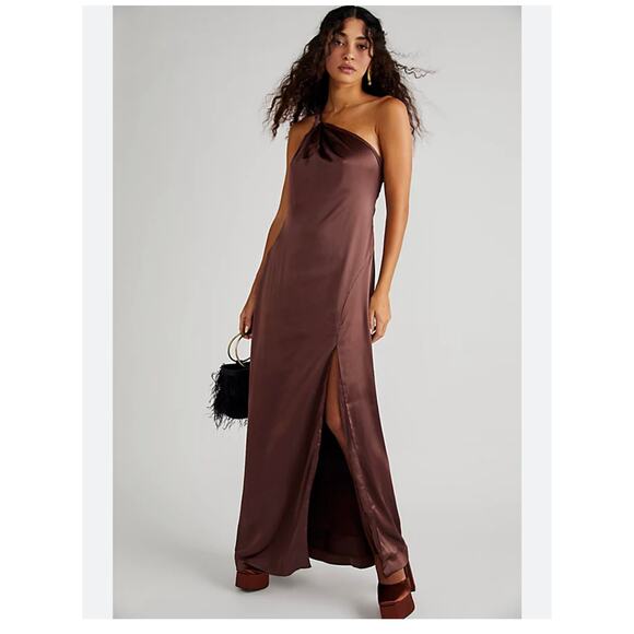 NWT Free People Victoria Maxi Dress In Chocolate Lava Size 8 - Picture 1 of 13